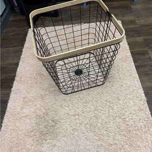 Black and Tan Wire Storage Basket